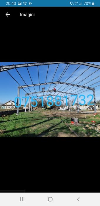 Vand hala metalica structura