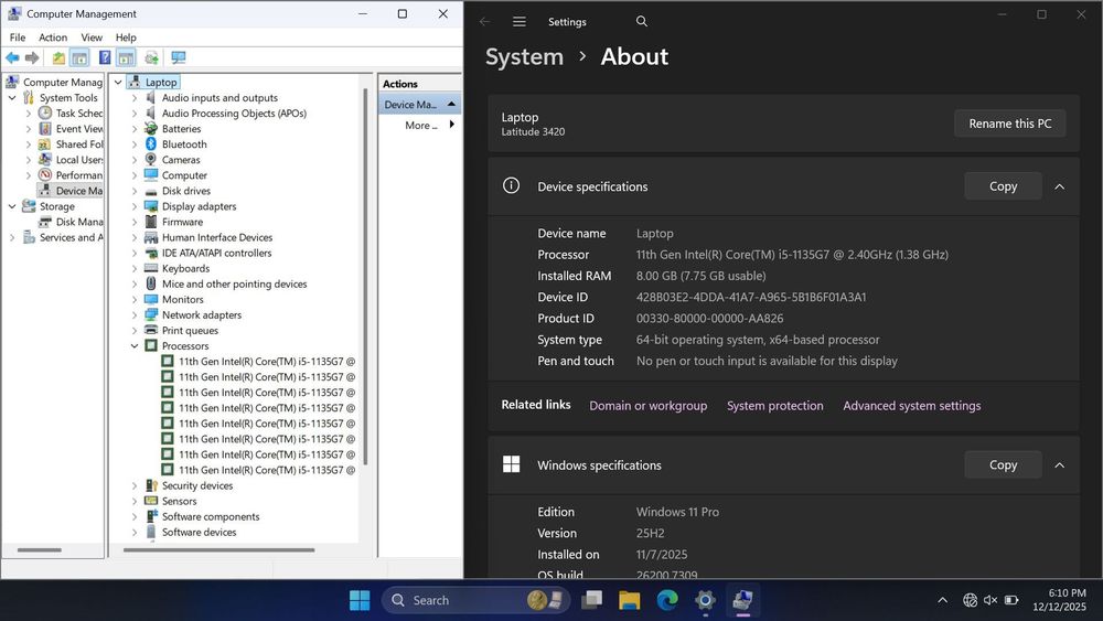 Dell i5-1135G7(11-avlod) 8/256gb xotira batareya zo'r
