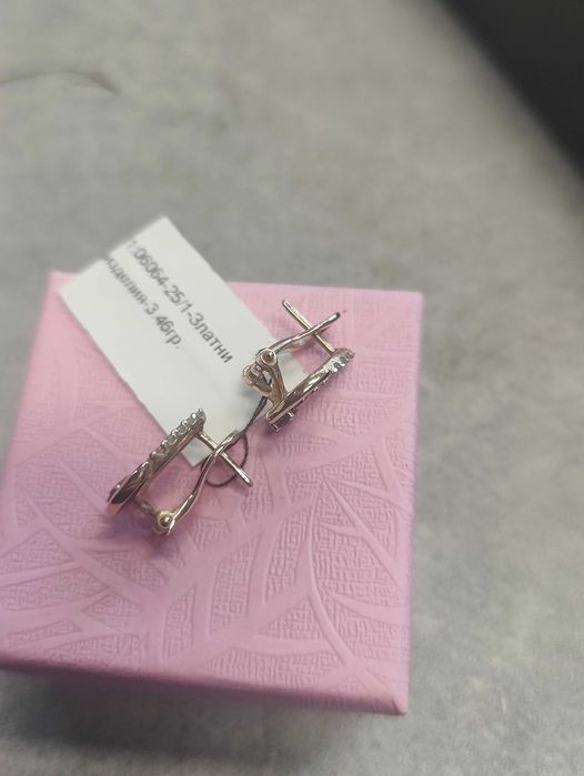 Златни дасмки обеци 3.46гр-14к ВАЛЕНТИН