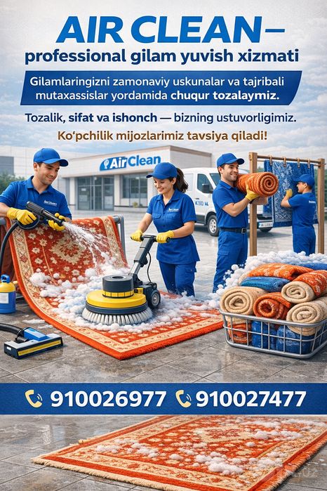 Yumshoq mebel va gilam yuvish xizmati