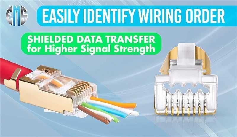Conector ecranat Rj45 cat7 pass through mufa rj45 cat7 25buc Floresti ...