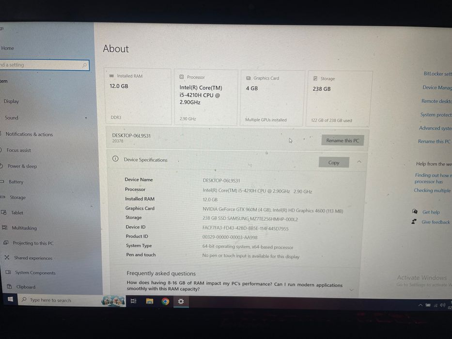 Laptop Gaming Lenovo. RAM 12gb. Nvidia GTX 860. Ssd Samsung 512 GB