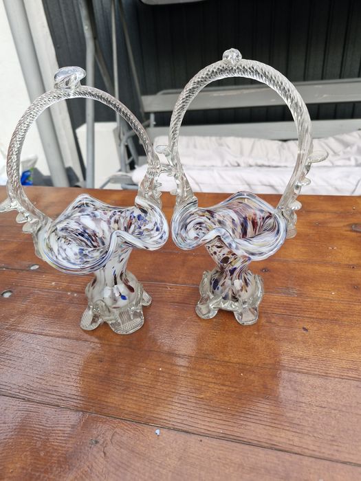 Coșulețe decorative sticlă colorata
