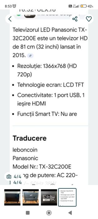 tv led PanasonicTX32C200E