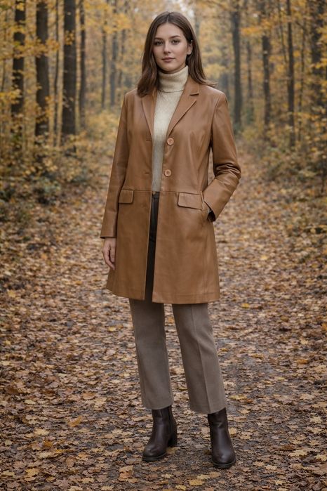 Пальто кожа Италия