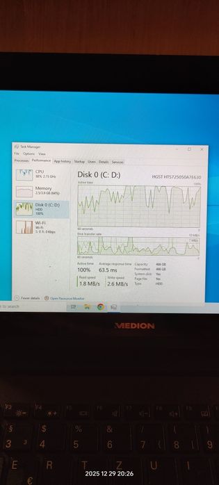 Laptop notebook Medion Akoya e1232t, 500gb, 4 gb ram, intel