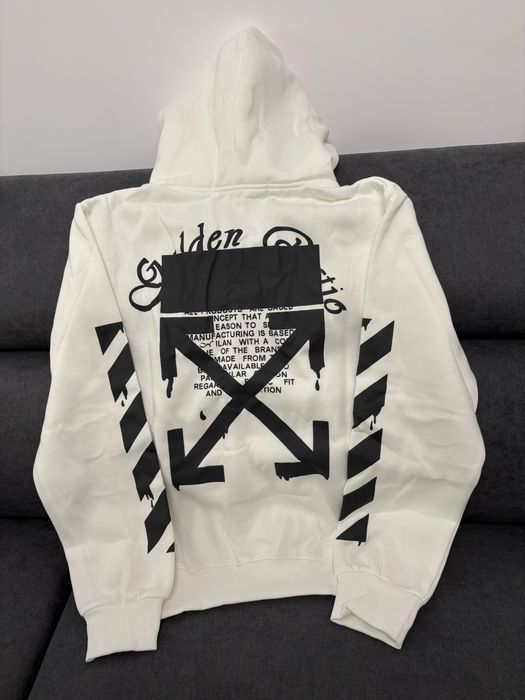 Off White White Dripping Arrow Incompiuto Hoodie