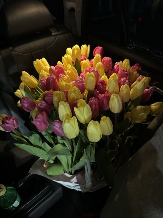 Корзина тюльпанов
