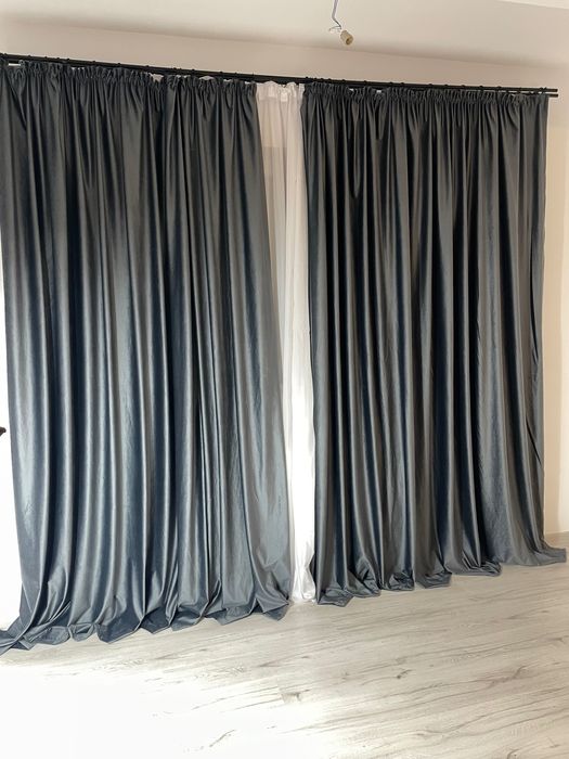 7m draperii noi catifea blackout 100% gri antracit