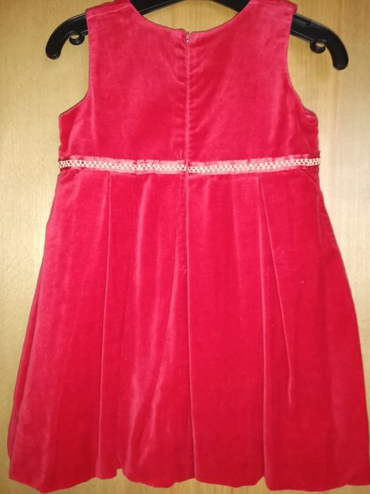 Rochie catifea rosie+body fetita 1 an