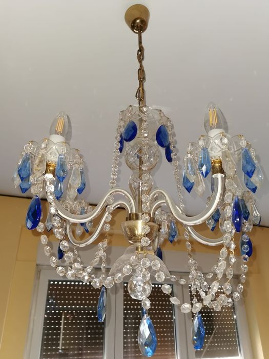 Hota decorativa noua si 2 candelabre cristal Boemia folosite