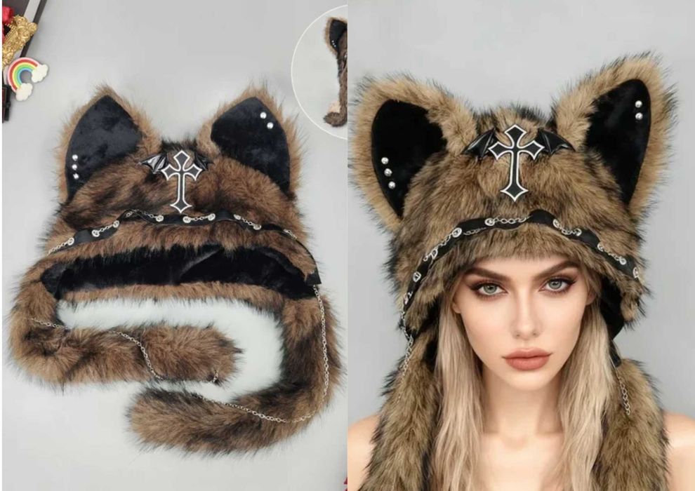 Шапка с ушками на зиму