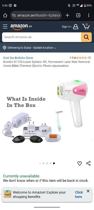 Bosidin  D-1105  2-in-1  Epilator Laser IPL Permanent