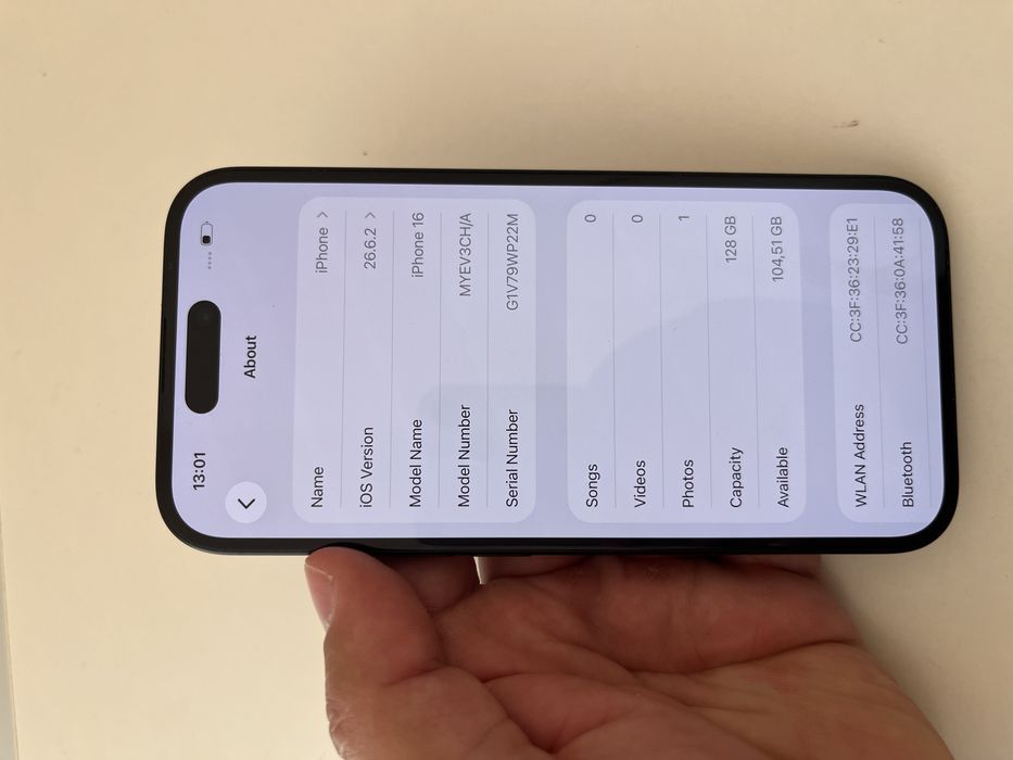 Iphone 16 128GB 91% bat