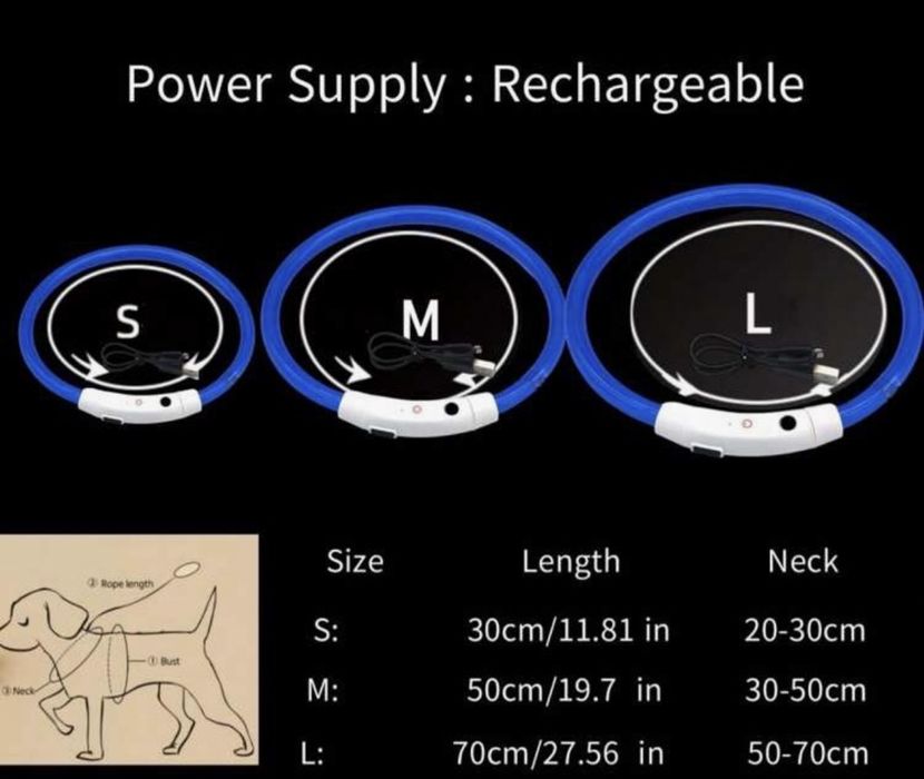 Кучешки светещ нашийник