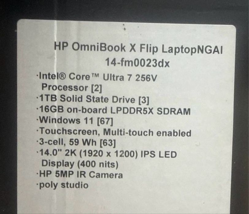 Новый OmniBook X Flip LaptopNGAI 14-fm0023dx