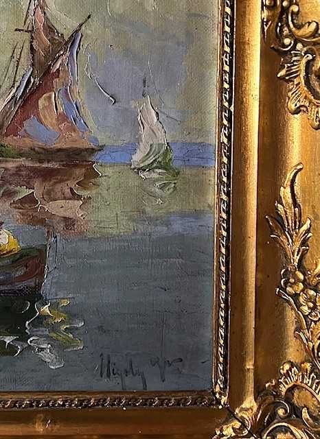 Tablou VECHI, impecabil, semnat Rudolf NEGELY. 80x60cm(100x80 cu rama)