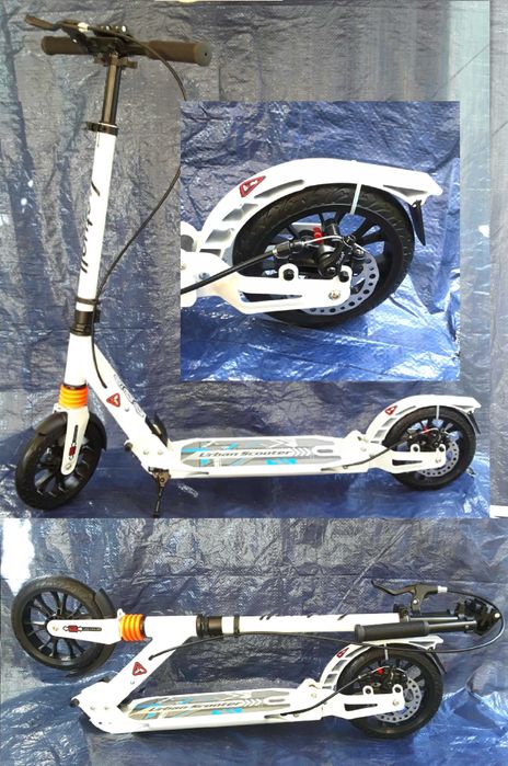 Trotineta cu amortizare fata - spate si frana de mana cu disc NOUĂ