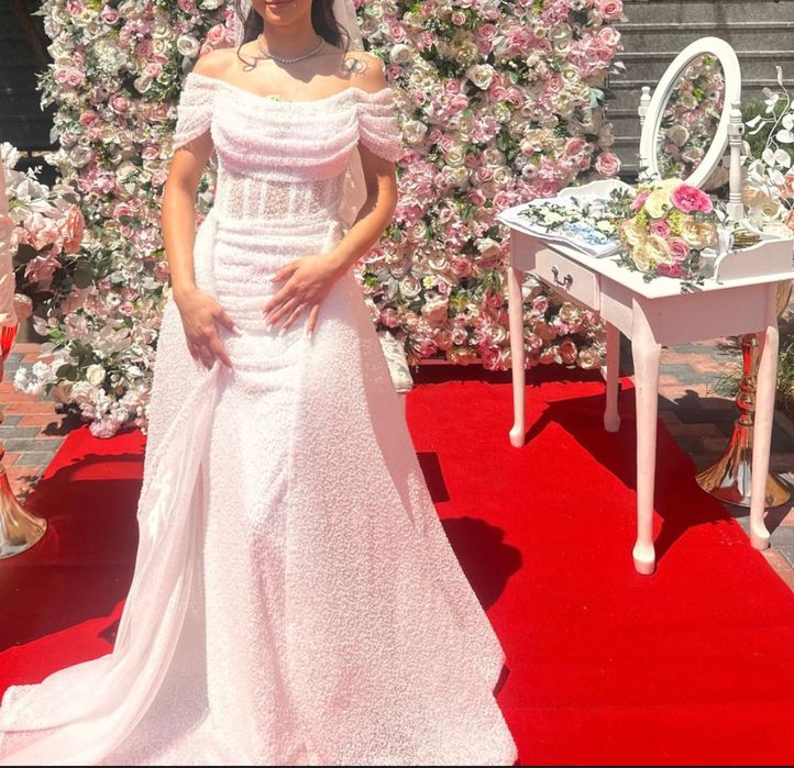 Rochie mireasă sirenă XS–S | Trenă detașabilă | Atelier