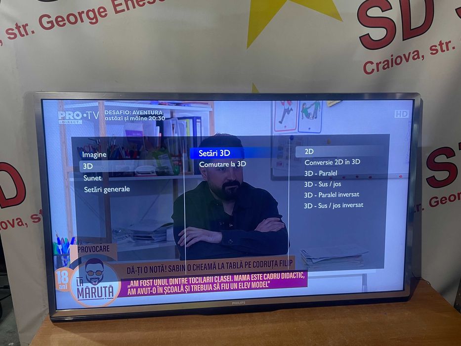 Televizor LED Subtire  FullHD 3D 200Hz Philips48PFL4528/120cm Garantie