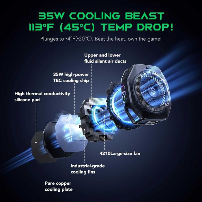 Cooler Telefon Black Shark Magnetic 5 Pro 35W RGB MagSafe Gaming