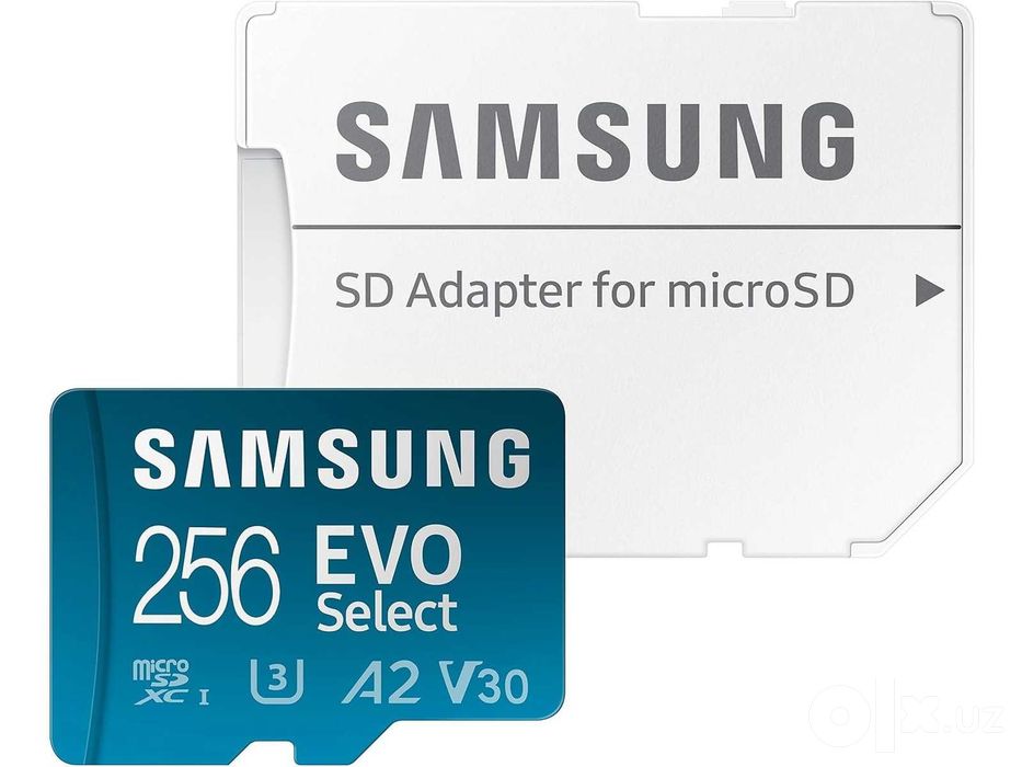 Samsung EVO Select 256 ГБ - microSD для 4K, SD-адаптер - Гарантия