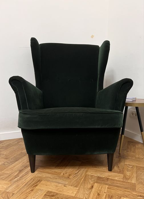 Fotoliu Ikea Strandmon catifea verde