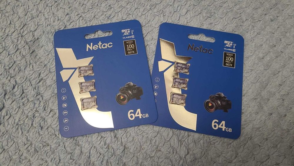 Card Memorie SD Netac 64GB microSDXC – Sigilat (Viteză 100MB/s)