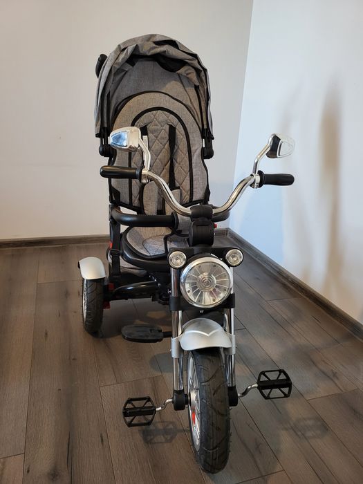 Tricicleta scaun reversibil roti EVA muzica lumini bebelusi copii 5