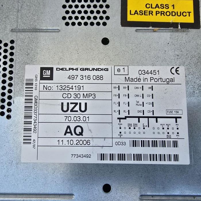 CD30MP3 Opel Corsa D