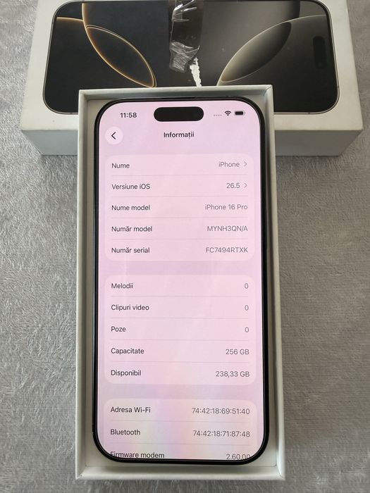 Iphone 16 pro impecabil 256g