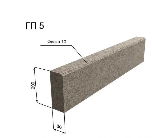Гранитный бордюр, поребрик.