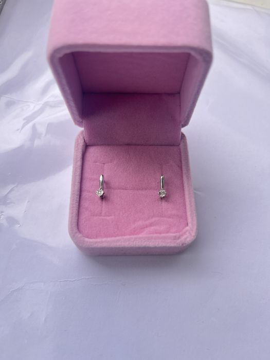 Серги детские белое золото