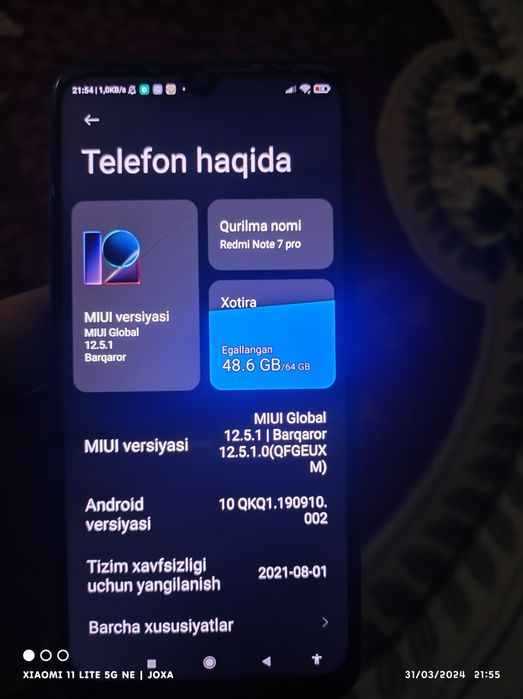 Redmi not 7 tellga garantiya