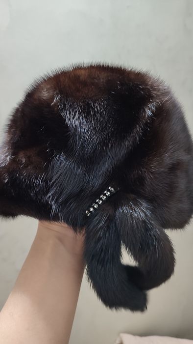 Норковая шапка стильная