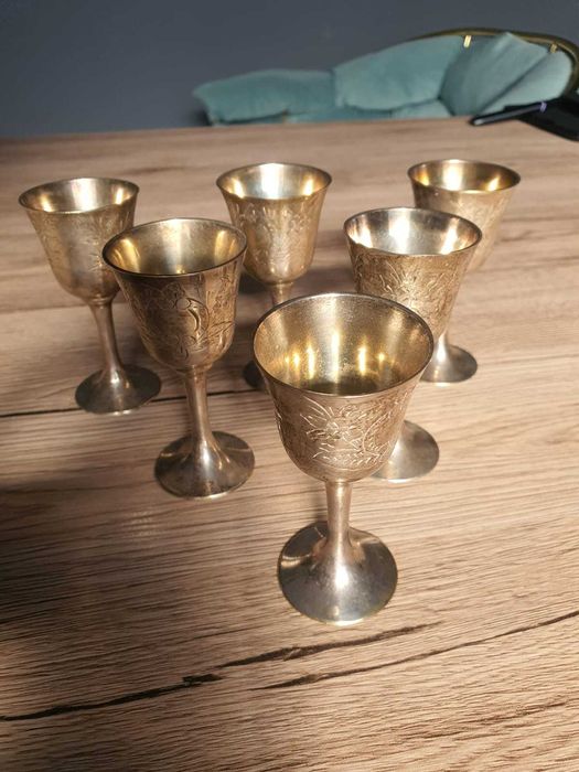 Set de 6 pahare argintate,