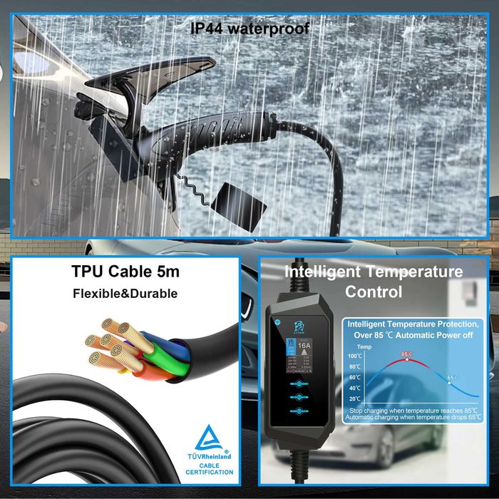 Statie incarcare auto mono/trifazica WI-FI type II 11kW 8/10/13/16A