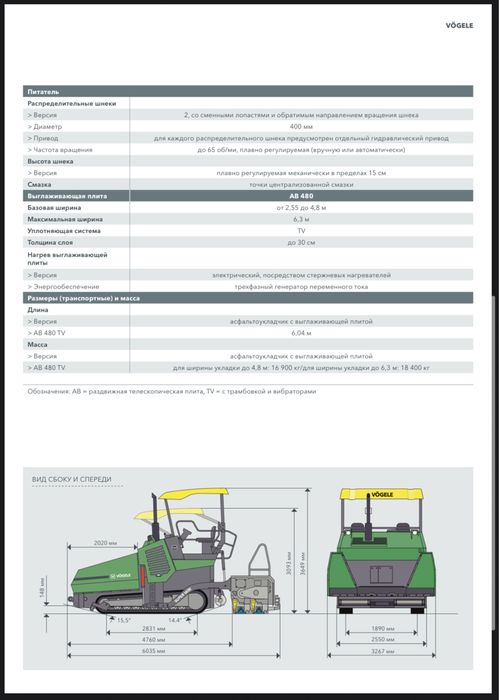 Асфальтоукладчик VÖGELE S1400