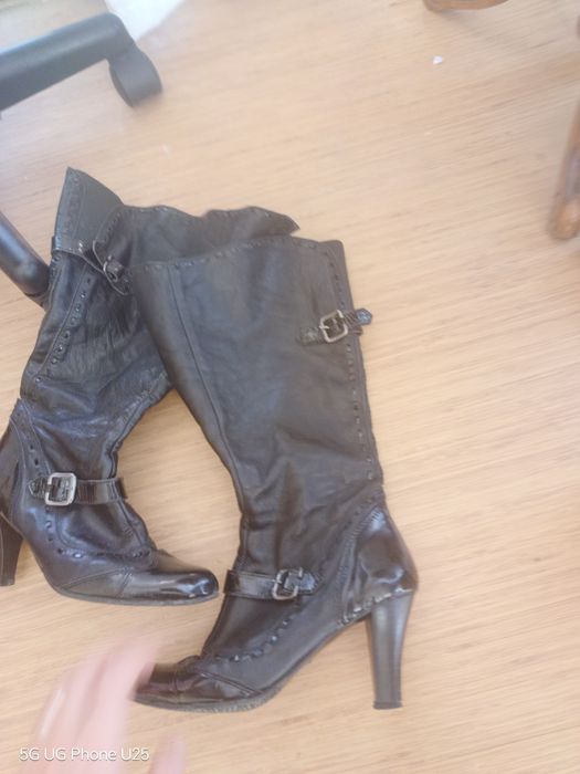 Ботуши естествена кожа 38 отлични