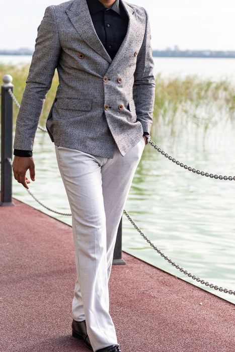 Sacou gri material rezistent