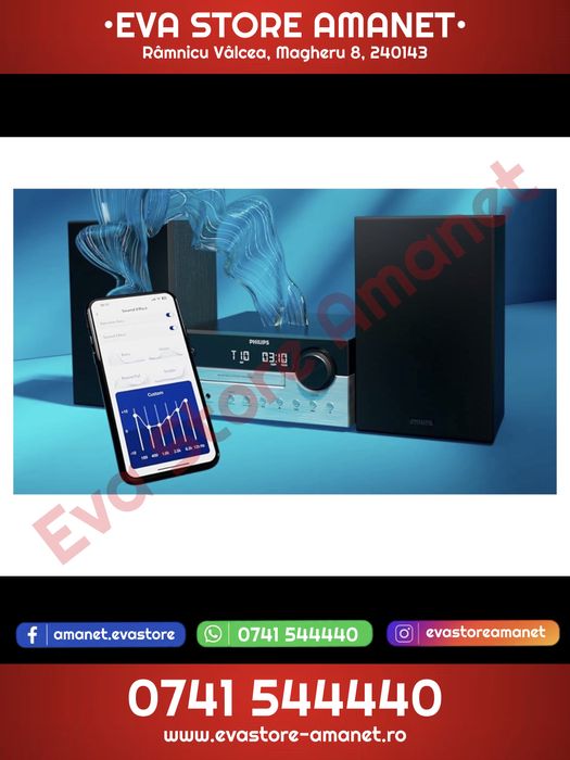 Micro Sistem Audio Hi-Fi PHILIPS 80W Bluetooth Auracast CD USB AUX DSC