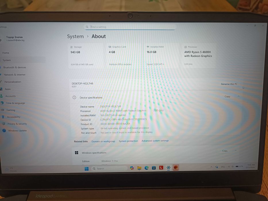 Gaming Laptop Lenovo