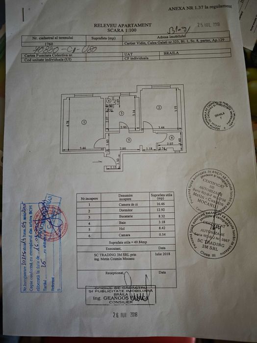 Apartament 2 camere dec 50 mp –Vidin–Calea Galați–ideal investiție