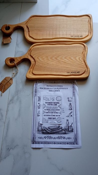 Platou, tocătoare lemn masiv frasin lucrate manual Noi. Oferta!