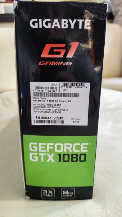 Gigabyte GTX 1080 G1 Gaming – изчистена, със сменена паста, с кутия