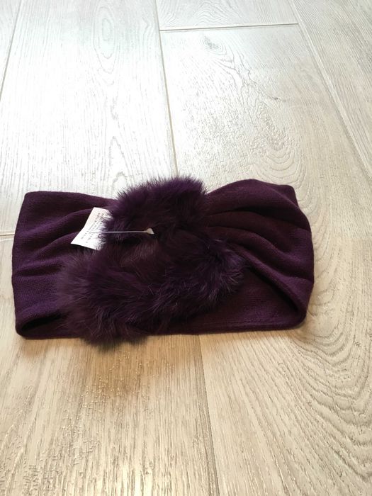 Лента за глава 3 цвята с естествен косъм заек