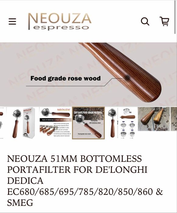 Portafiltru bottomless Neouza 51mm Delonghi+Inel de Dozare pentru portafiltru magnetic
