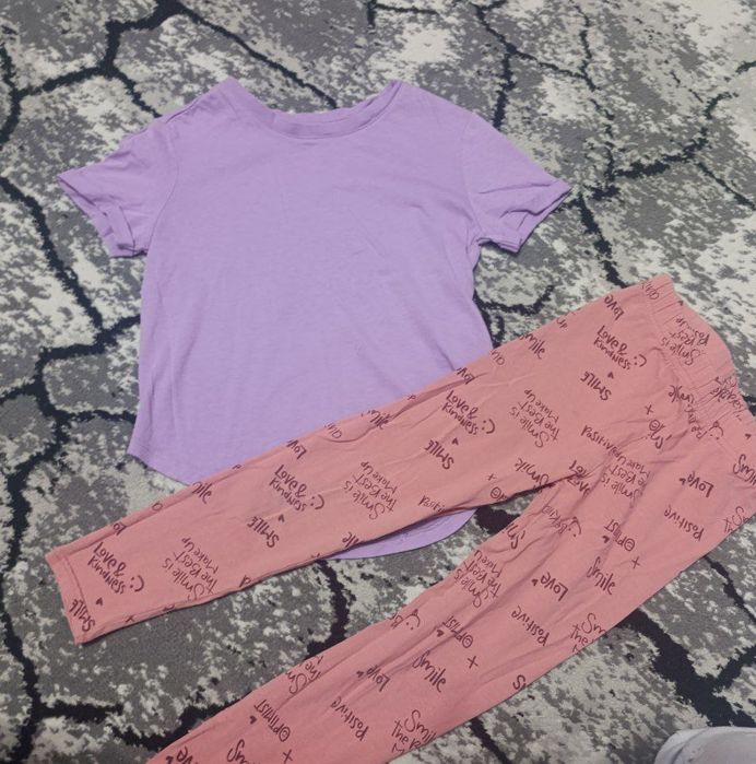 Хб кофточки и лосины для девочки на весну 6-8 лет