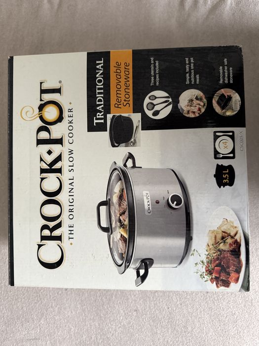 Slow cooker Crock Pot nou inox vas ceramica 3,5l