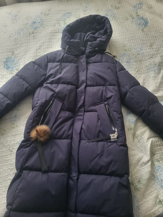 Женский Темносиний пуховик зима